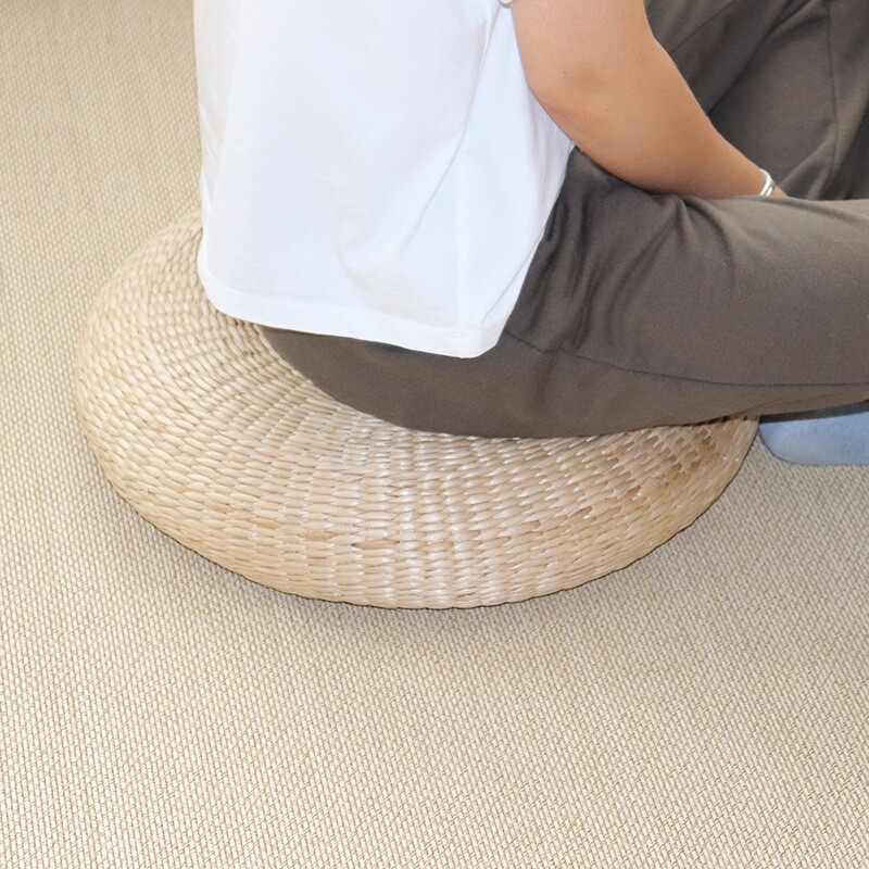 日式客厅蒲团坐垫地上圆垫子地板打坐拜佛禅修草编榻榻米飘窗家用