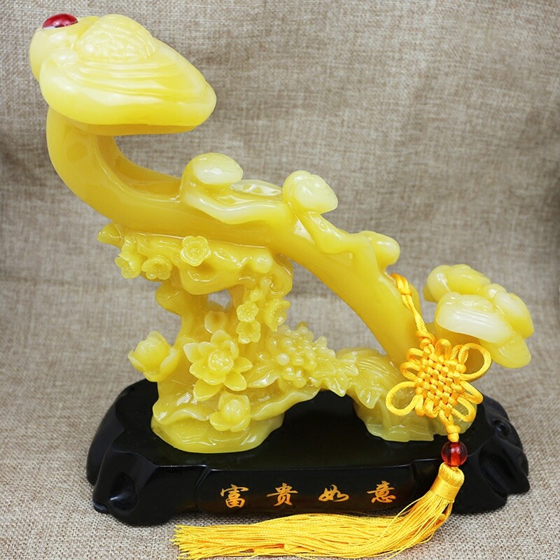 玉如意摆件 家居客厅酒柜玄关柜中式摆设电视柜办公室招财装饰品