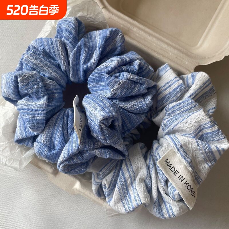 扎头发皮筋条纹大肠发圈网红2025新款高马尾头绳女丸子头头饰发绳