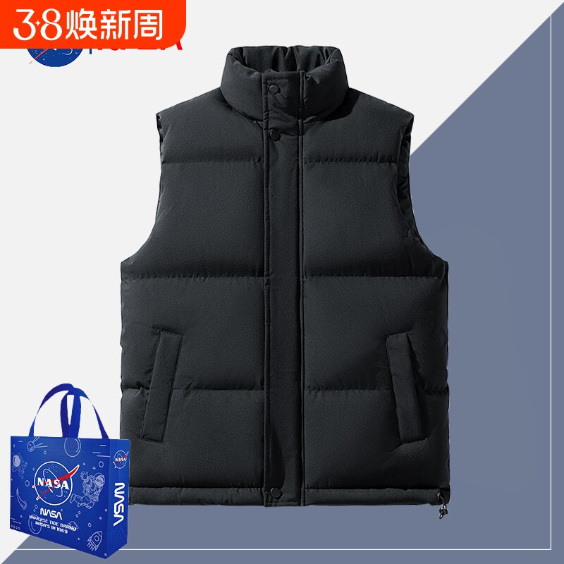 nasa羽绒棉马甲男女款2025新款背心秋冬季加厚保暖坎肩棉服外套男