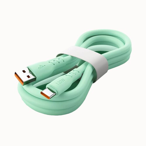 120W超级快充数据线适用华为荣耀安卓手机通用绿色2米单条