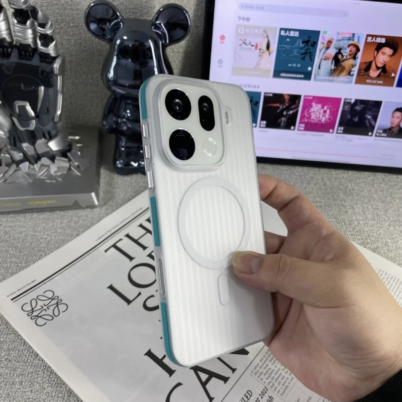 适用oppofindx9手机壳新款findx9pro瓦楞磁吸外壳oppo系列全包防摔find保护套透明x9高级感小众2025女款简约图片