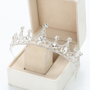 儿童公主皇冠女童生日王冠头饰小女孩发箍头冠主持人演出黄冠发饰