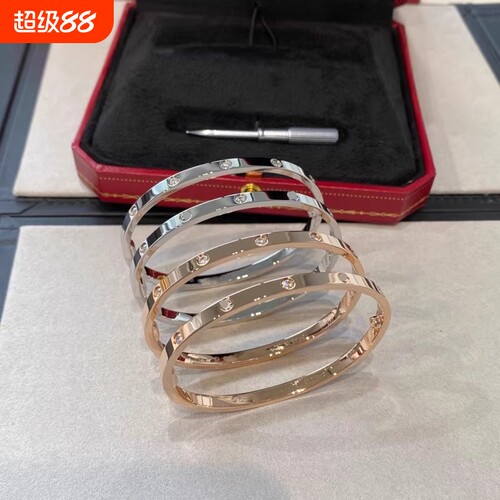 满天星轻奢女18K玫瑰金高版本高级感不掉色手环螺丝love手镯镀金