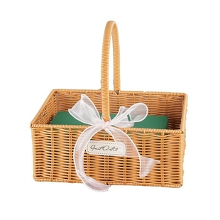 结婚回礼兔子拍照编织伴手礼花篮篮花童小花篮道具礼品篮加花珍珠