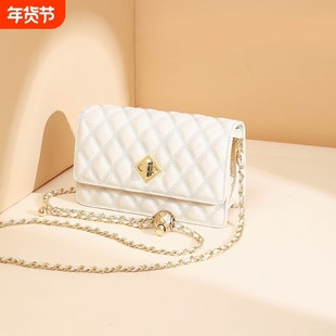 店酷奇包包女秋冬新款小众设计斜挎包真皮时尚百搭链条潮小金链条