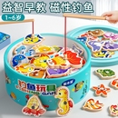 玩具儿童1到3岁早教益智类磁吸磁铁钓鱼竿开发大脑专注力互动鱼类