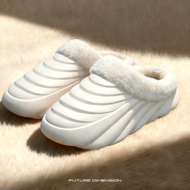 加绒加厚居家棉拖鞋男可拆卸毛绒可机洗防水棉拖鞋女士防滑内胆套