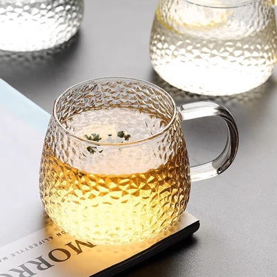 简畅高硼硅玻璃家用高级感锤纹杯