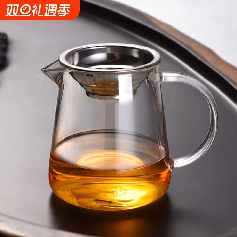 加厚公道杯玻璃茶滤一体套装耐热分茶器大号茶壶茶海功夫茶具配件