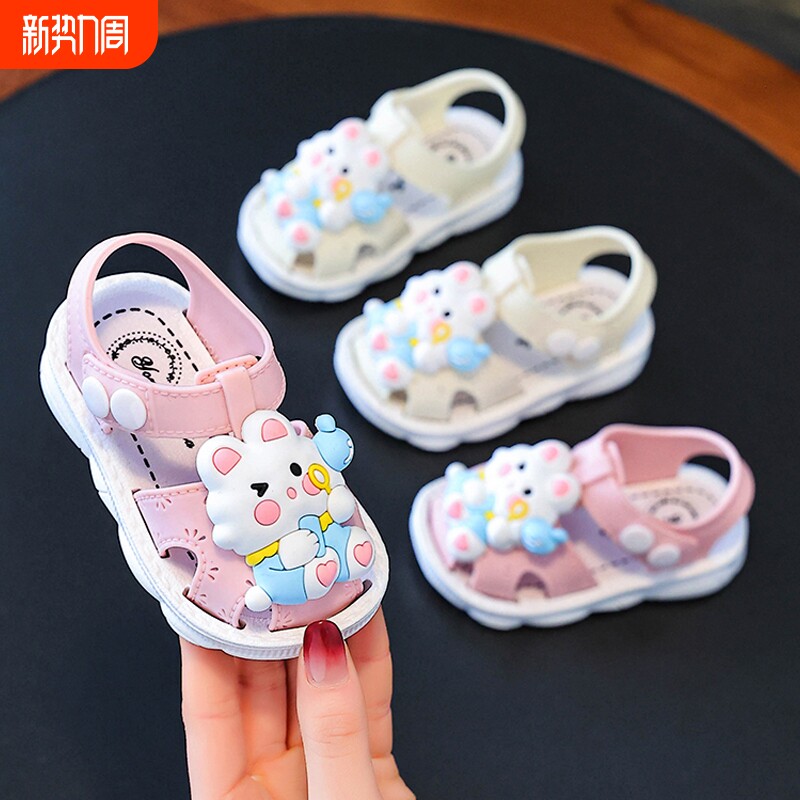 1-3岁女宝宝婴幼儿学步走路鞋女宝凉鞋软底防滑小童儿童鞋子夏季