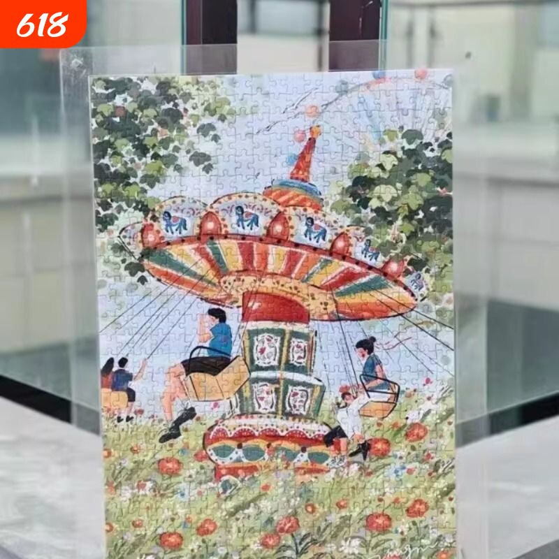 亚克力拼图框相框500/1000片海报框照片裱框高透明加厚摆台创