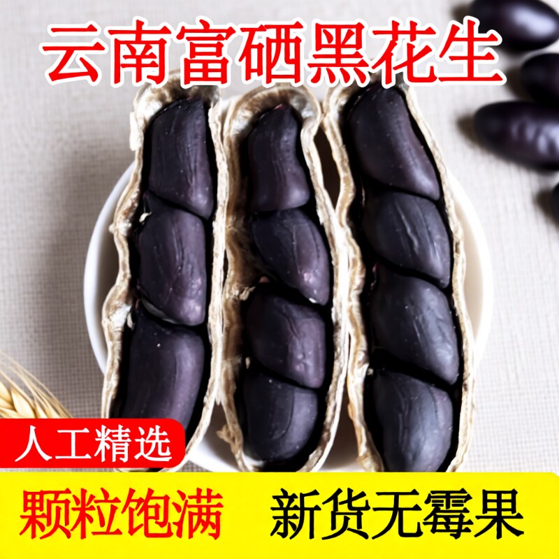 云南普洱富硒黑花生黑皮花生2025年新货晒干黑花生带壳黑皮花生米