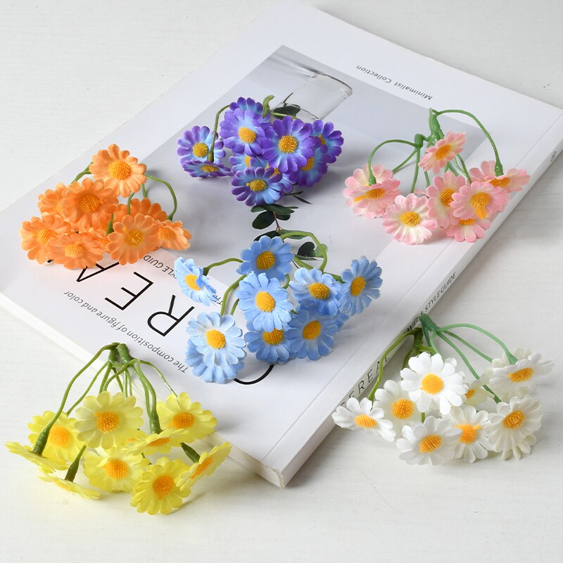仿真小雏菊花头洋甘菊假花簪花草帽花环手工diy配件小野菊花汉服