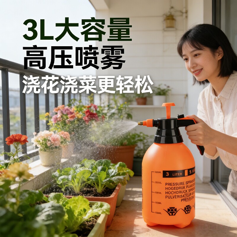洒水壶喷壶浇花家用喷水壶气压式手动浇水壶园艺清洁消毒大容量