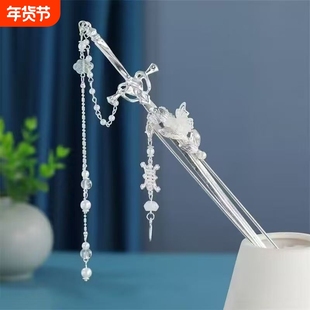 古风汉服剑簪子新中式清冷剑簪可拔宝剑霸气超仙简约发簪发饰新款