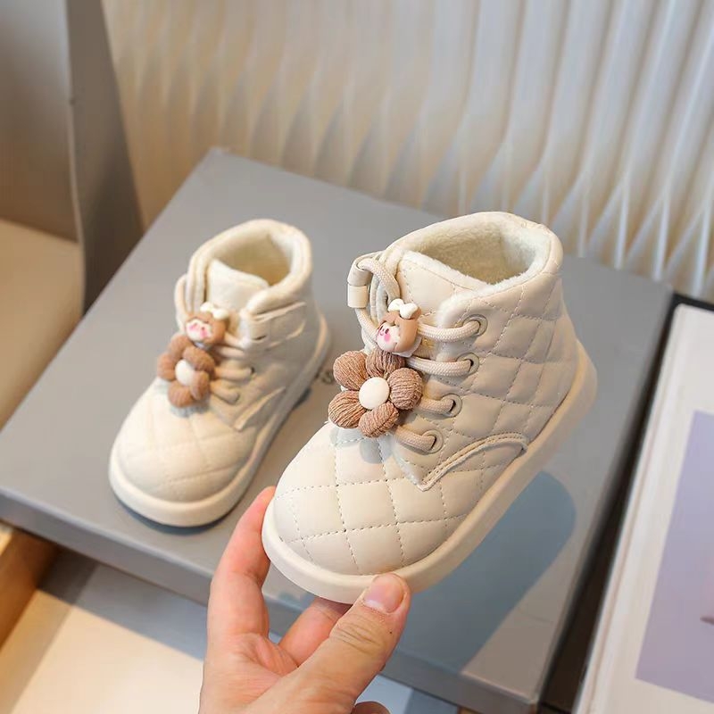 女童短靴2025秋冬季新款时尚加绒二棉马丁靴女孩洋气公主保暖皮靴