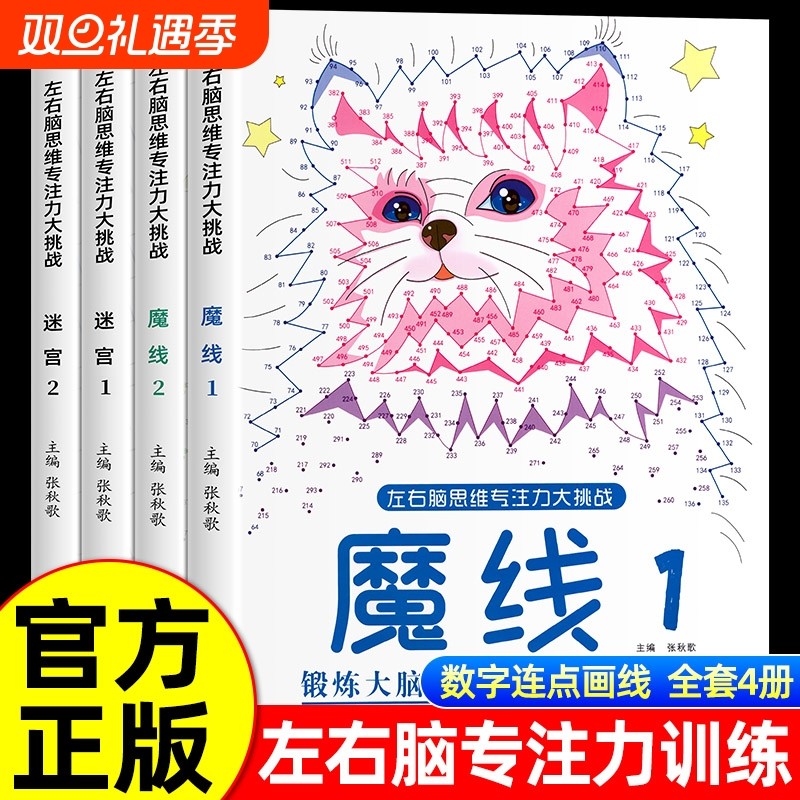 抖音同款专注力训练左右脑开发思维训练书迷宫书籍幼儿园小学生2-3