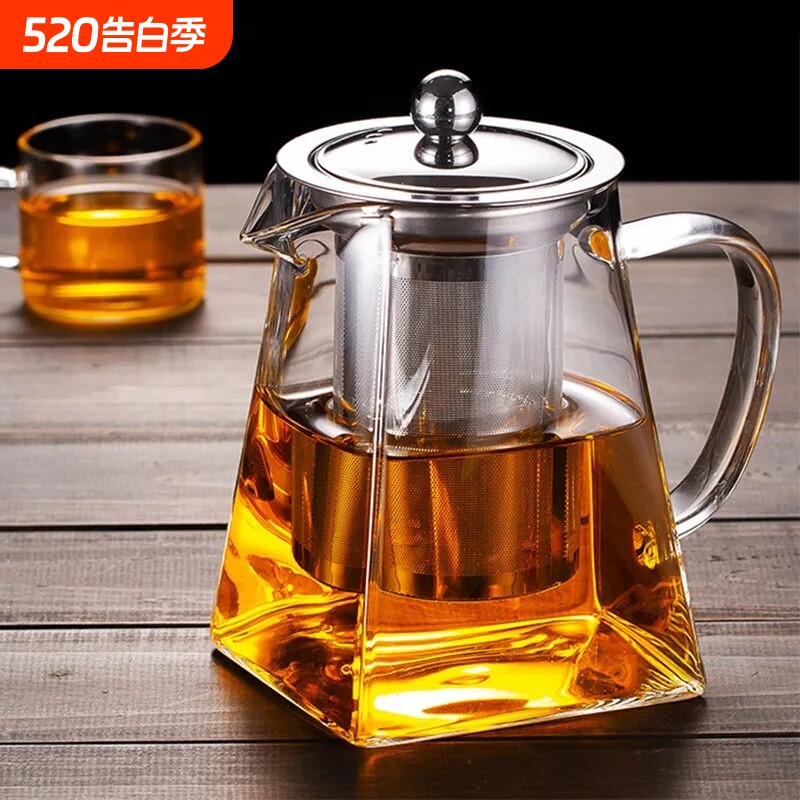 玻璃茶壶公道杯一体家用耐高温过滤泡茶壶加厚花茶壶煮泡两用茶具