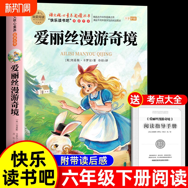 爱丽丝漫游奇境记六年级下册必读的课外书快乐读书吧骑鹅记鲁滨逊漂流