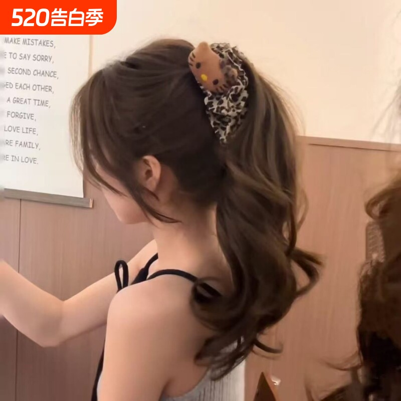 kitty豹纹香蕉夹女2025新款高级感大号马尾夹竖夹后脑勺盘发