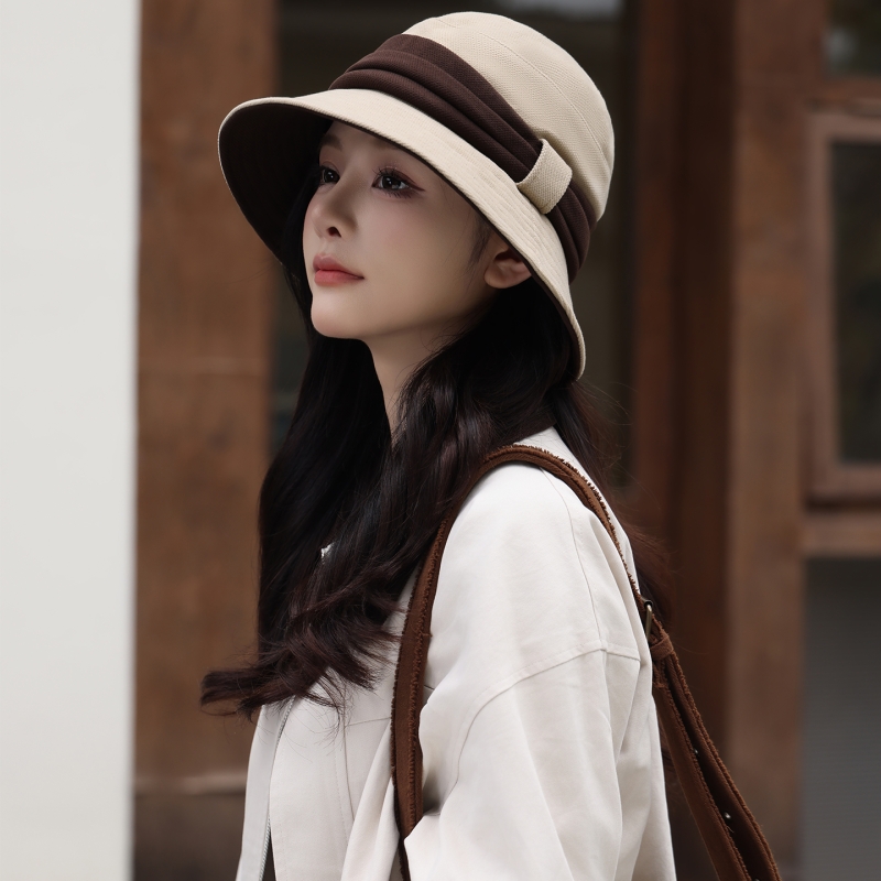 渔夫帽子女秋冬季英伦复古蝴蝶结