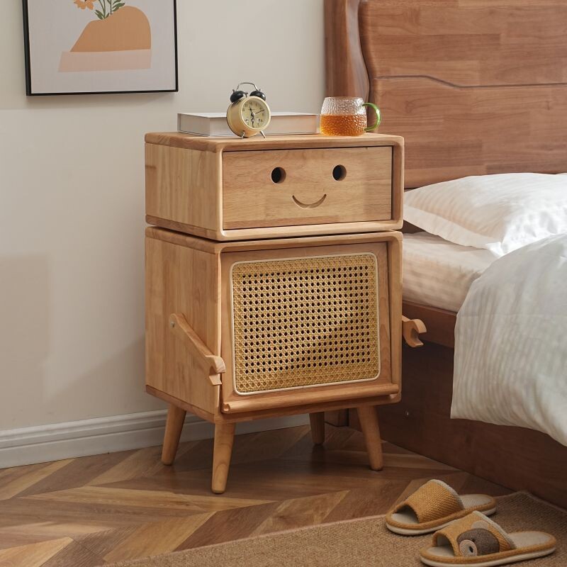 c床头柜现代收纳储物沙发边柜创意网红边几客厅全实木艺术