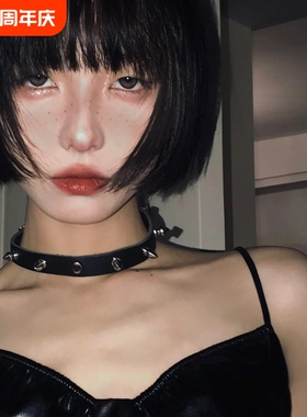 小蜗牛一刀切假发短发女全头套黑色直发齐刘海波波bobo学生头发型