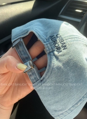 Banlicat 显白减龄牛仔棒球帽男女字母R弯檐鸭舌帽大头围显脸小韩