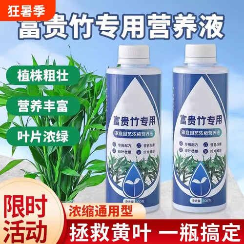 富贵竹专用营养液水培治黄叶促生根观音竹盆栽通用肥料植物园艺