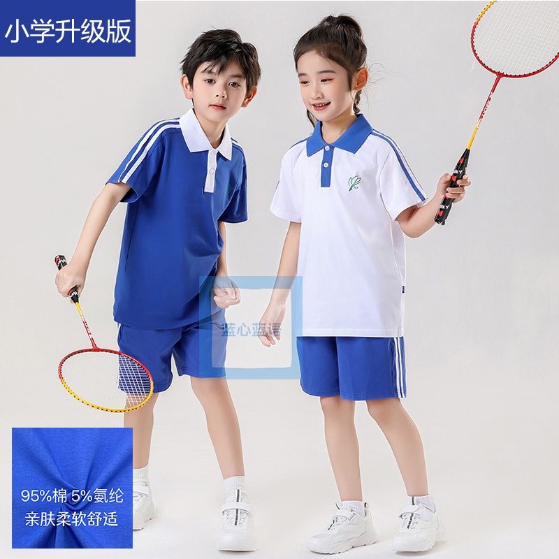 蓝心蓝语深圳学生校服夏短袖短裤