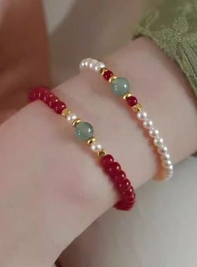 超仙气珍珠手链女夏轻奢精致转运闺蜜手串ins中式气质情侣礼物