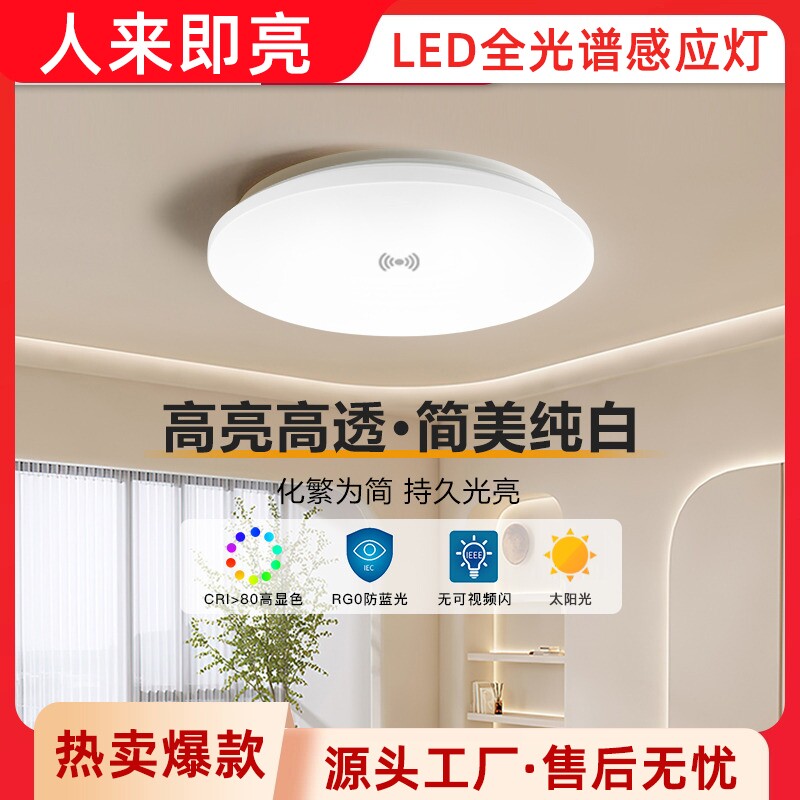 三防感应吸顶灯人体雷达感应灯楼梯入户走廊过道灯声控入户灯阳台