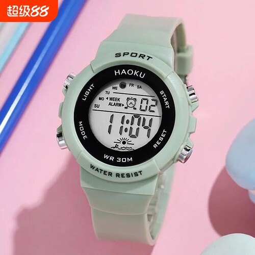 电子手表男高初中学生男女孩防水夜光运动多功能闹钟礼物计时显示
