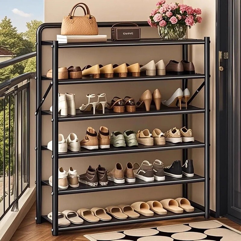 鞋架家用门口多层简易可折叠免安装鞋柜出租房鞋子收纳神器阳台
