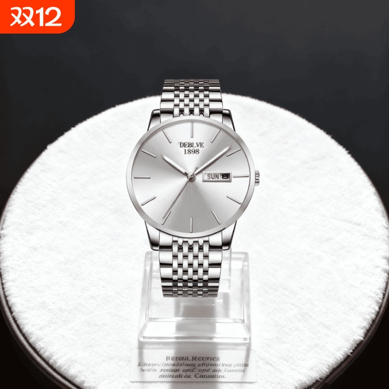 全自动男表手表男款机械风全自动防水数字双日历防水腕表男高级感