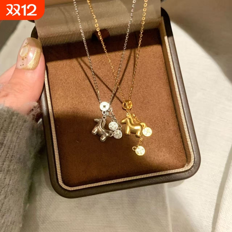 金店同款马上有钱项链女士新款爆款高级感高端大气小众气质