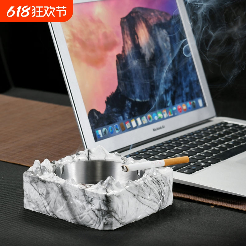 新款烟灰缸ins高颜值方形创意个性客厅大号家用酒店潮流烟缸办公