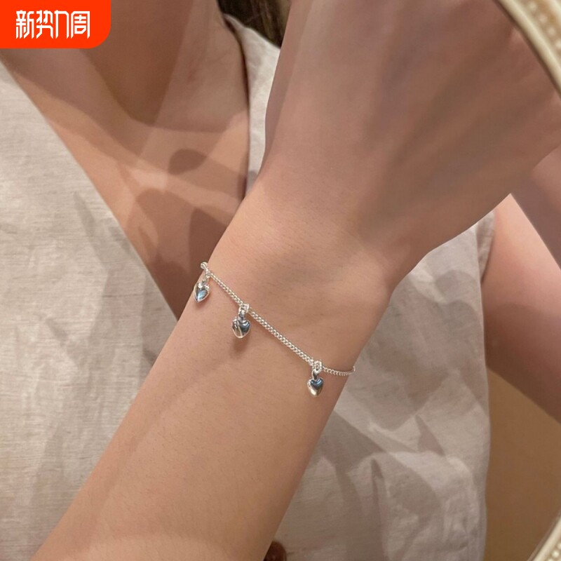 新款可爱银色手链带七铃铛手链有声音脚绳简约百搭手链男女学生款