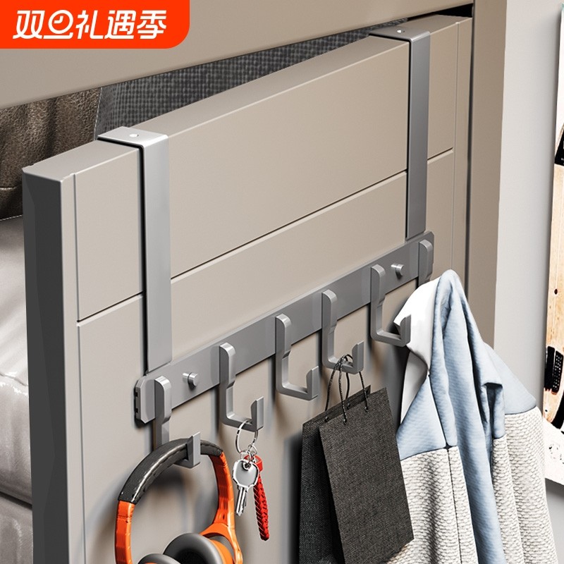 门后挂钩卧室衣帽钩入户门上挂架免打孔挂衣架门背式置物架收纳架