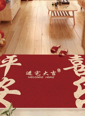 入户门地垫红色耐脏防滑丝圈地毯高级感进门玄关蹭脚垫子入门家里