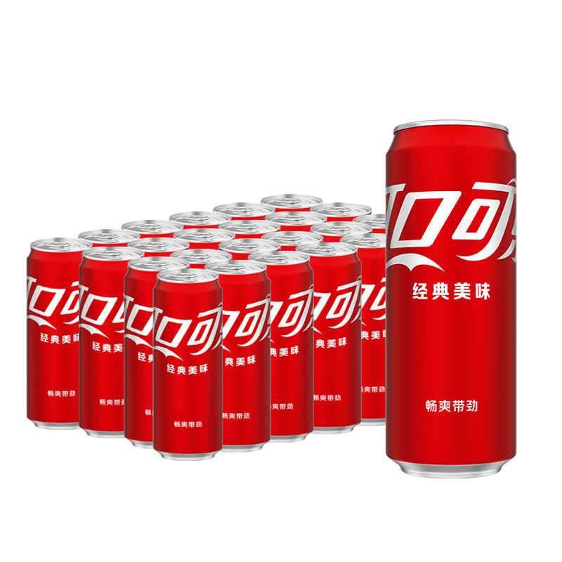 可口可乐330ml*24罐 摩登罐经典原味细长罐解渴碳酸饮料汽水批发