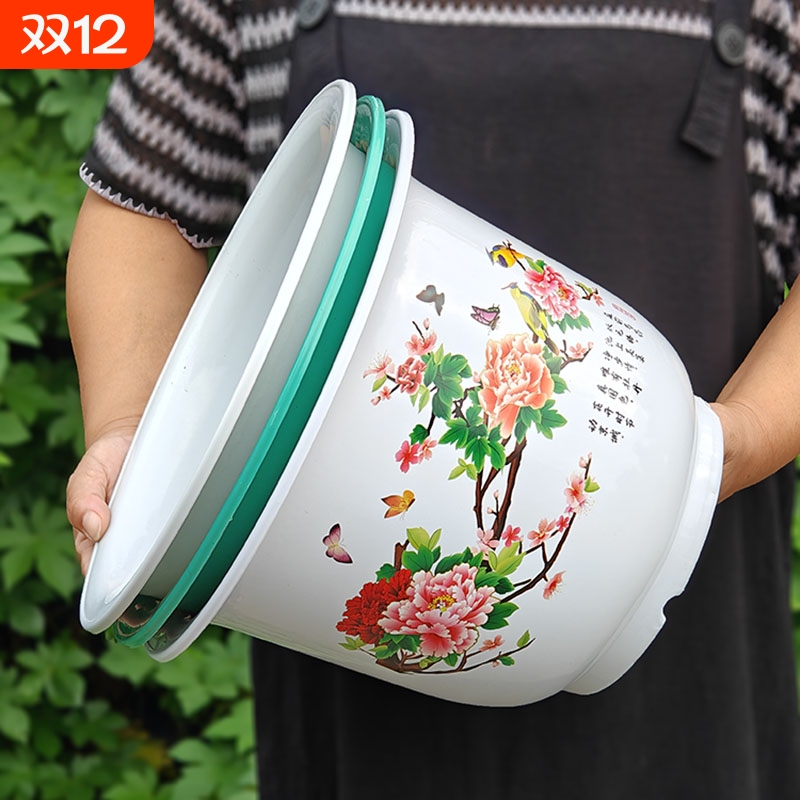 环保树脂简约国风透气控根百搭盆