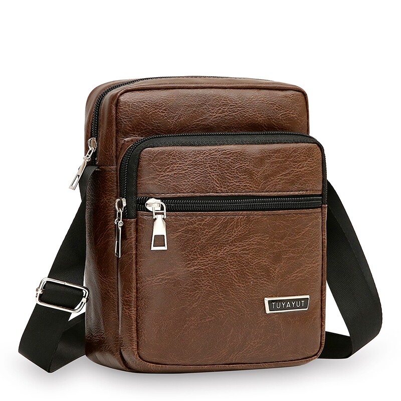 日韩单肩斜挎包休闲小背包潮包新款男包手机包竖款商务男士手机包