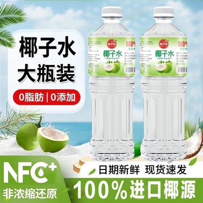 NFC100%椰子水0添加0夏季饮品天然椰子果汁饮料1.25L*2瓶白桦树