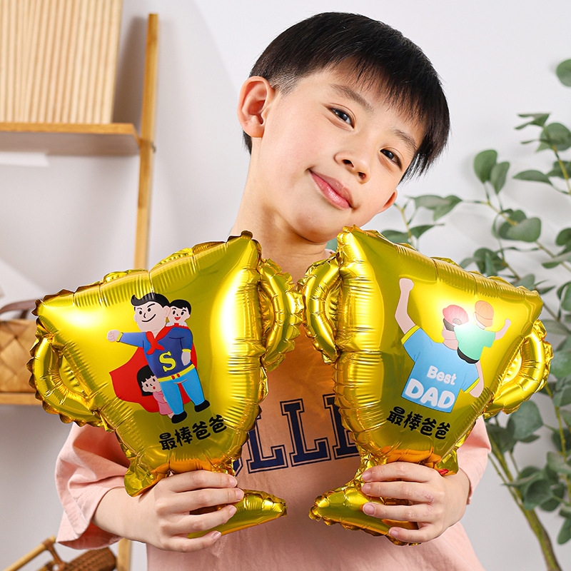 父亲节礼物创意奖状奖杯锦旗送爸爸礼品爱心花束卡纸套装气球充气