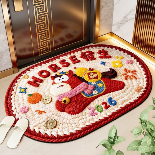 【1个装】椭圆形田园风格地毯