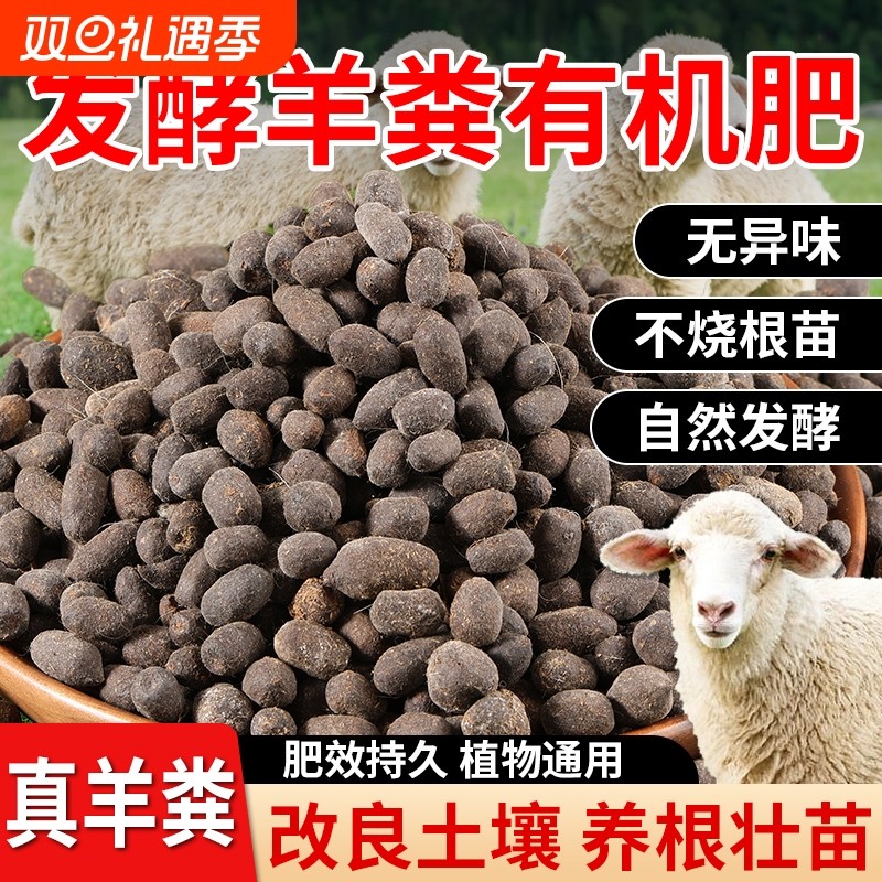 羊粪发酵有机肥内蒙古月季花专用土蔬菜纯蛋颗粒肥有机肥料羊粪蛋