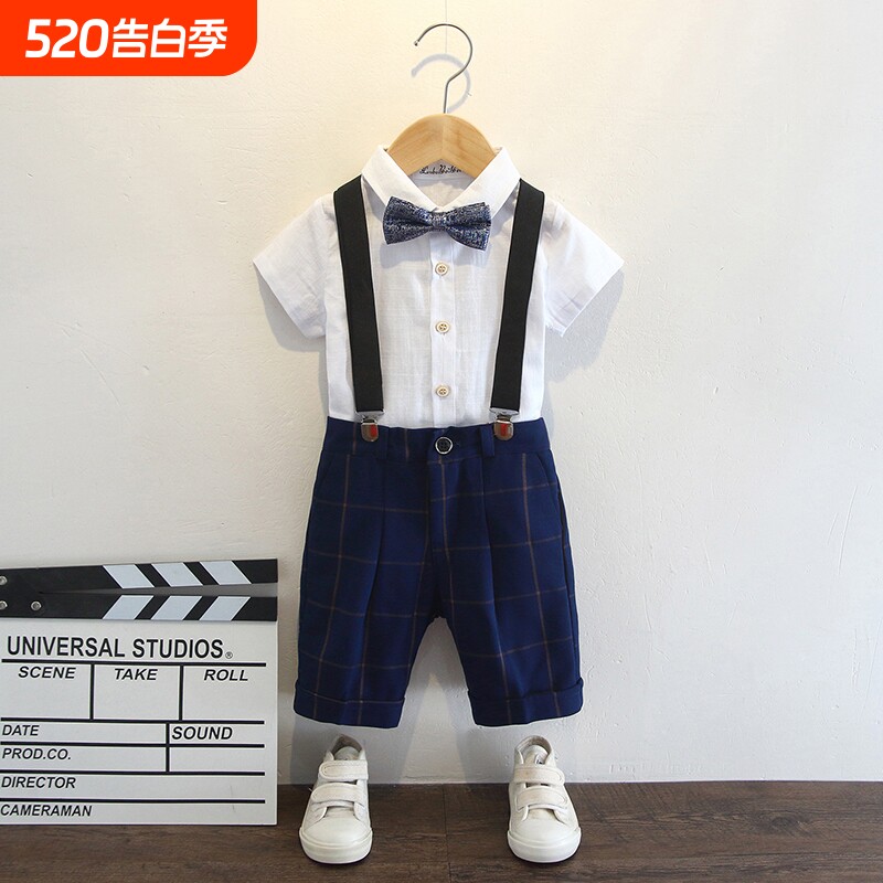男童礼服花童儿童小西装英伦风男宝宝周岁套装夏季六一表演演出服
