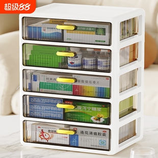 医药箱家庭装大容量抽屉式家用分类层医疗包大号放药物品收纳盒柜